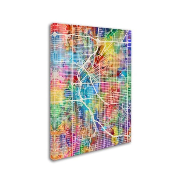 Michael Tompsett 'Denver Colorado Street Map' Canvas Art,18x24